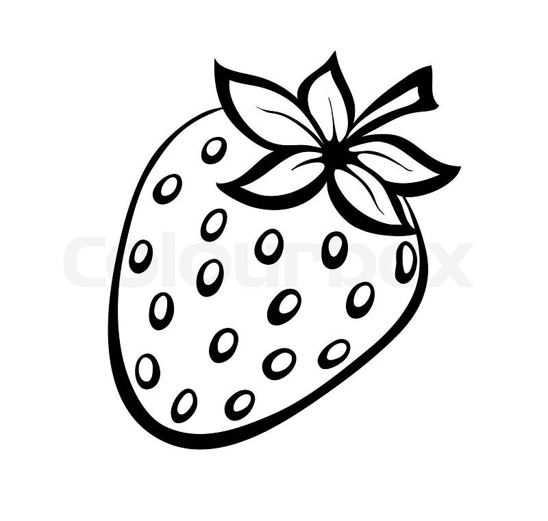 free strawberry clipart black and white - photo #6